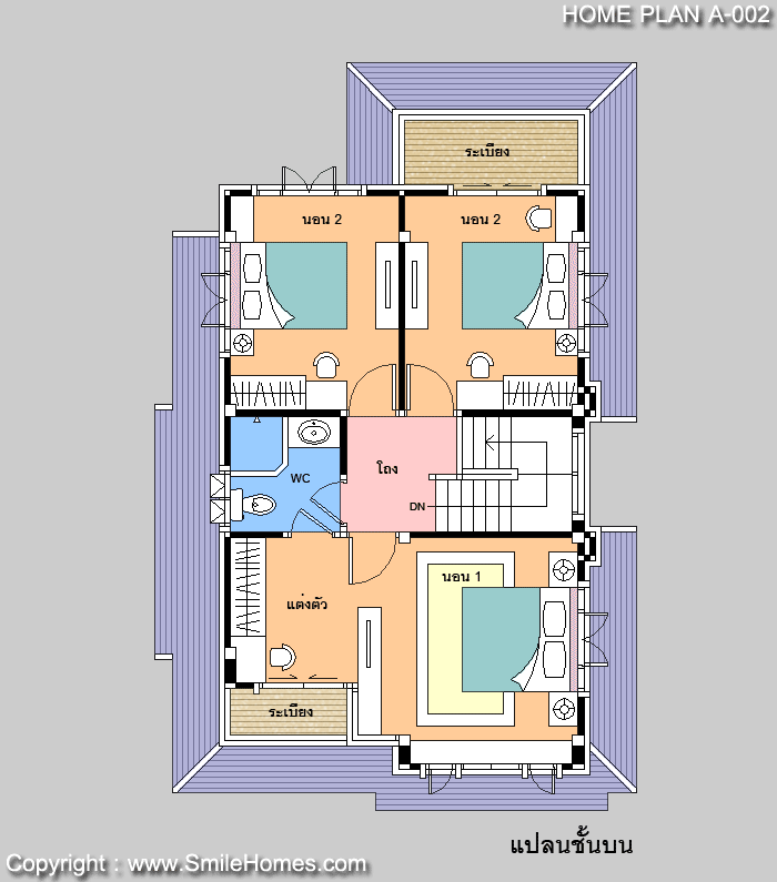 แบบบ้านสองชั้น A-001